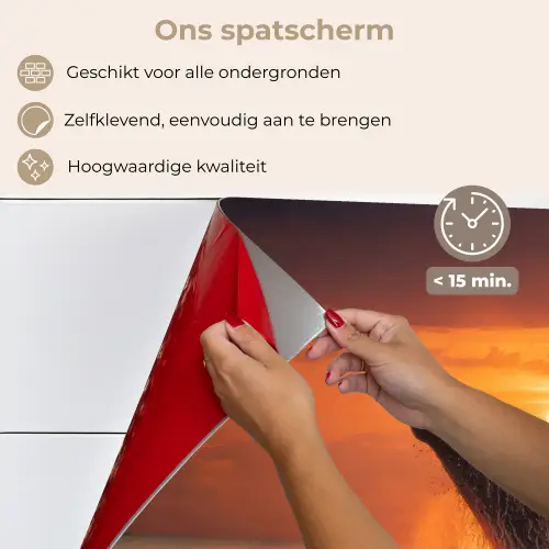 Walvis - Zon - Zee keuken achterwand spatscherm klein -spatscherm_NL