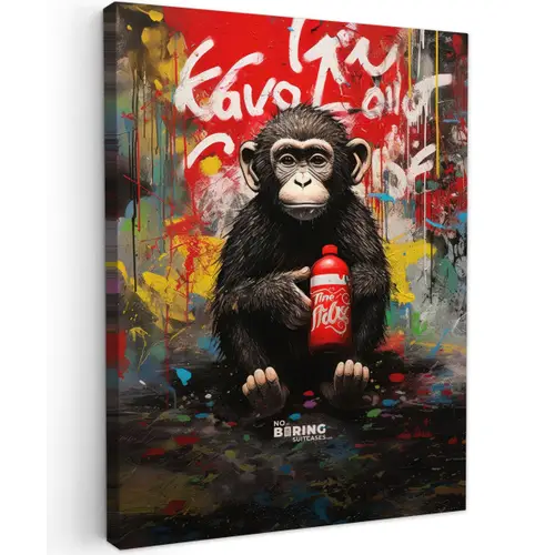 Chimpansee voor graffiti muur canvas 2cm klein -z3d