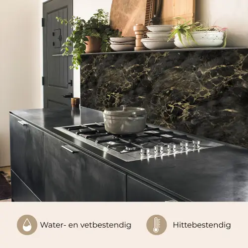 Zwart - Marmer - Goud - Nerf keuken achterwand 2 middel 871 -usp_NL