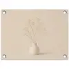 Vaas - Takken - Bloemetjes - Wit tuinposter los doek klein -3d