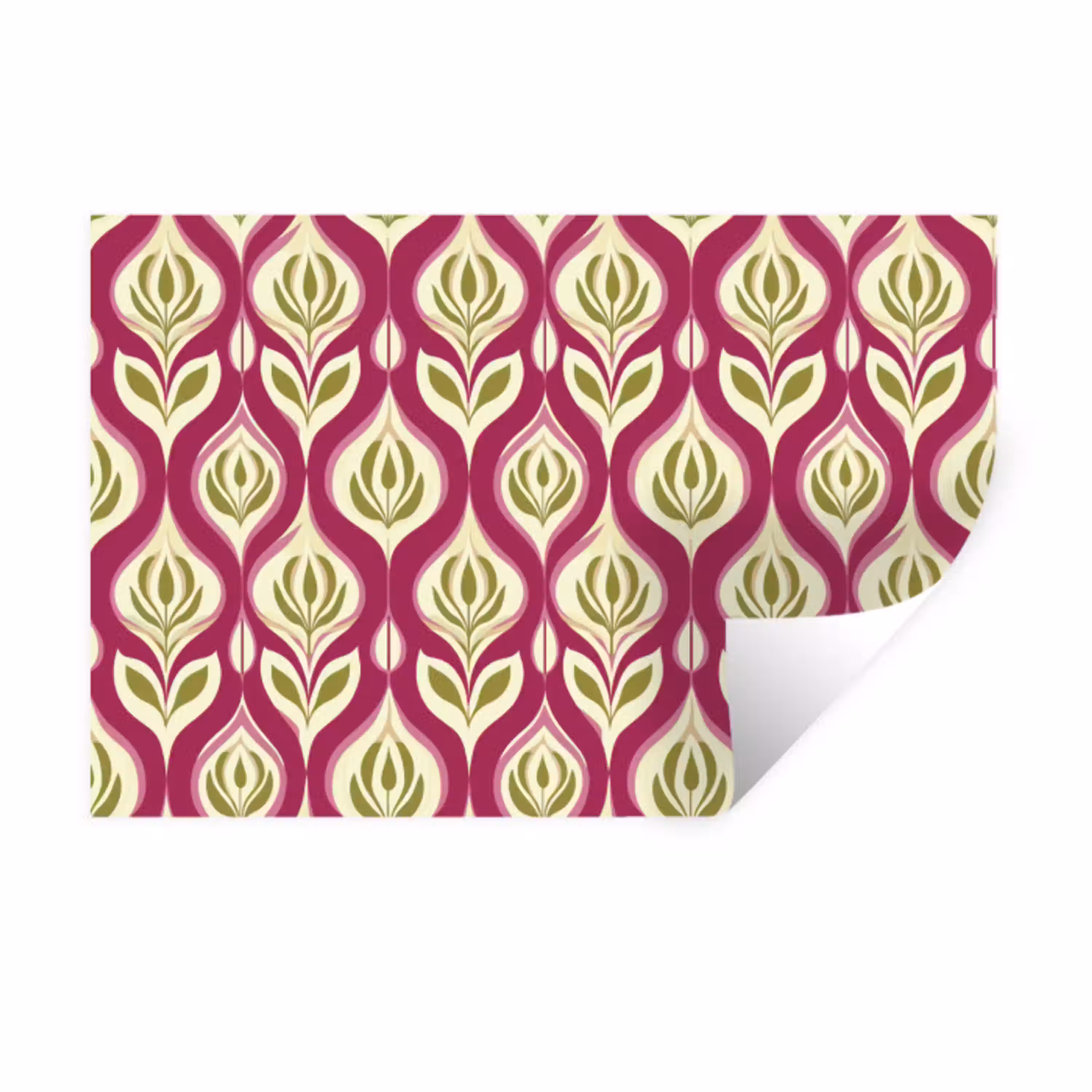 Retro - Floraal - Paars Muursticker klein 286 -3d