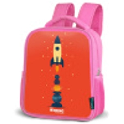 Raket - Sterren - Planeten Kinderrugzak - Roze middel -schuin