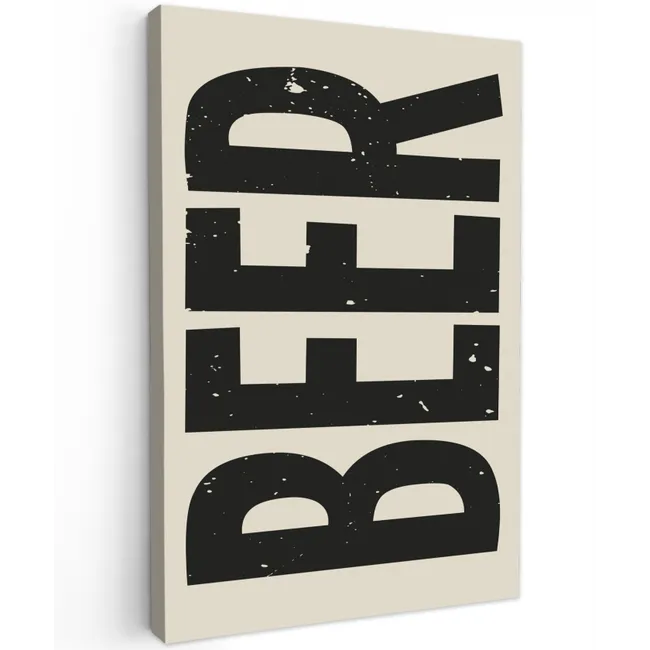 Beer - Vintage - Zwart - Beige canvas 2cm klein -z3d