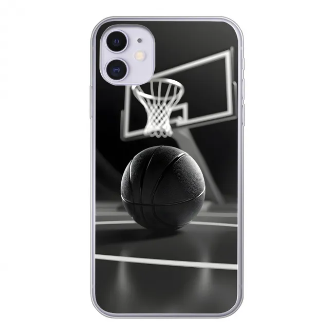 Basketbal - Basketbalveld - Lichtlijnen Telefoonhoesje iPhone 11 klein -3d
