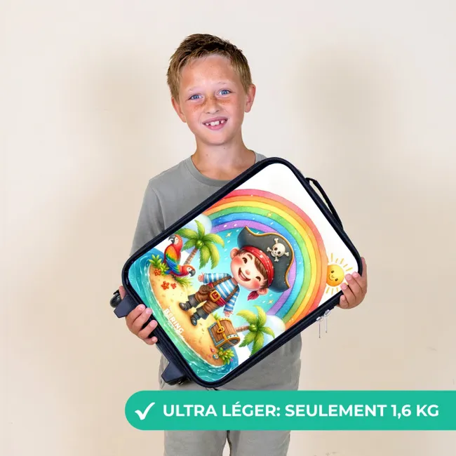 Piraat op een eiland met een schat Kinderkoffer - Zwart klein -sfeer4_FR