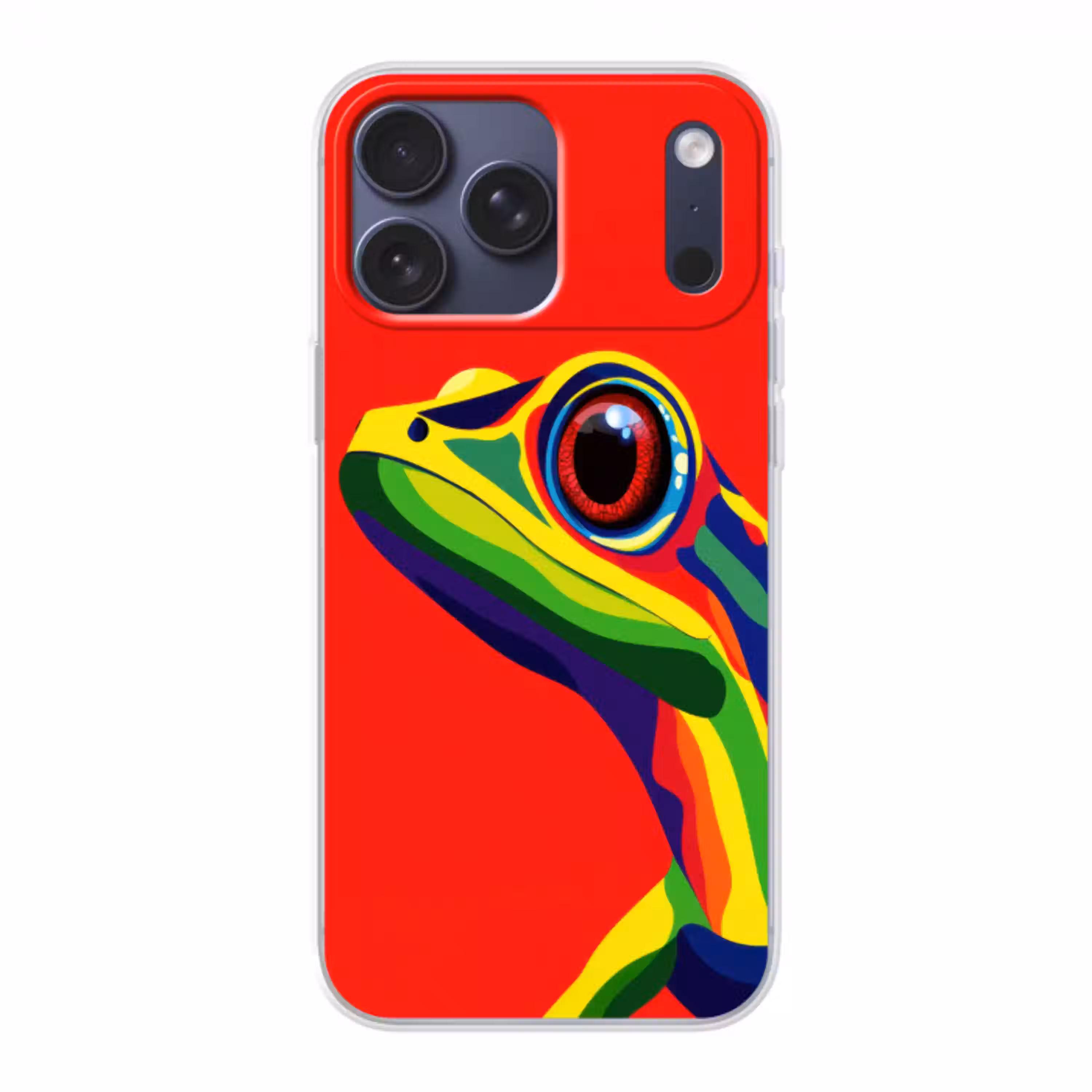 Kikker - Kleurrijk - Strepen - Ogen Telefoonhoesje iPhone 17 Pro Max klein -3d