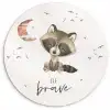 Waterverf - Be brave - Quotes - Kinderen - Jongens - Meisjes Wandcirkel kunststof plaat 5mm dik klein -3d