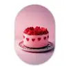 Taart - Hart - Roze Wandcirkel Ovaal Forex klein -3d