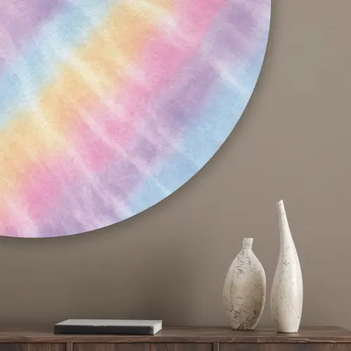 Hartvorm - Pastelkleuren - Tie Dye Akoestische PET Vilt - Rond klein -sfeer5_closeup