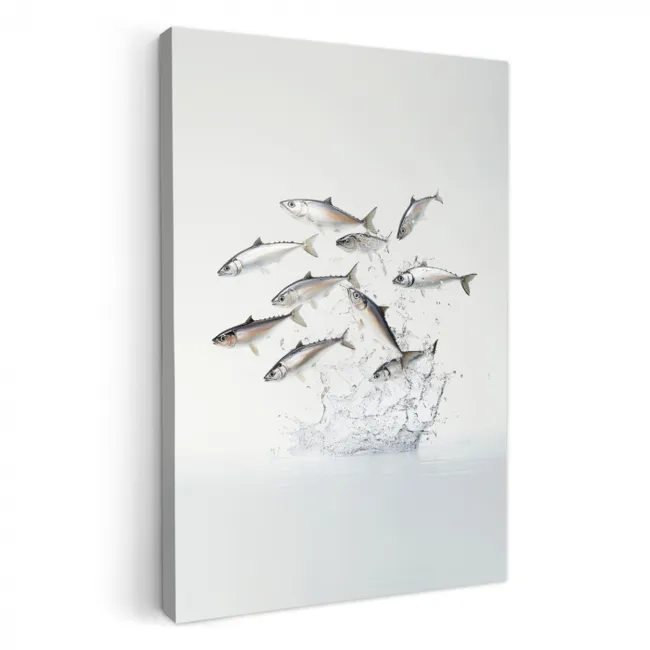 Vissen - Water - Wit KitchenYeah - Keuken - Canvas klein -3d