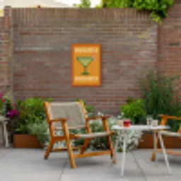 Illustratie - Margarita - Sinaasappelschijf - Oranje Tuinposter op houten frame 2 cm dik klein -sfeer3