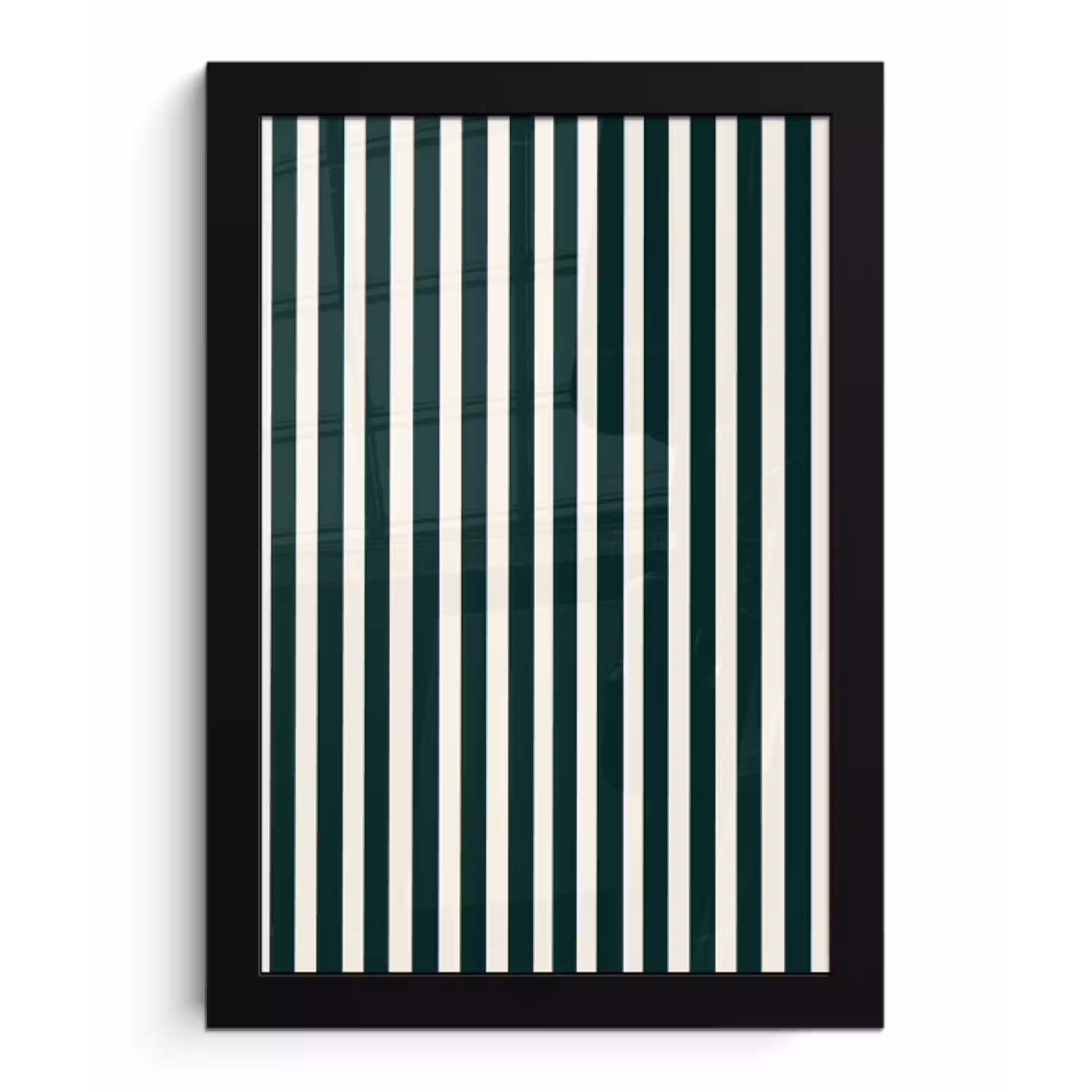 Strepen - Klassiek - Groen fotolijst zwart zonder passe partout klein 224 -3d