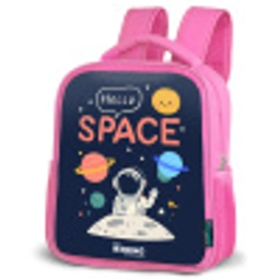 Astronaut - Quote - Planeten - Sterren Kinderrugzak - Roze middel -schuin