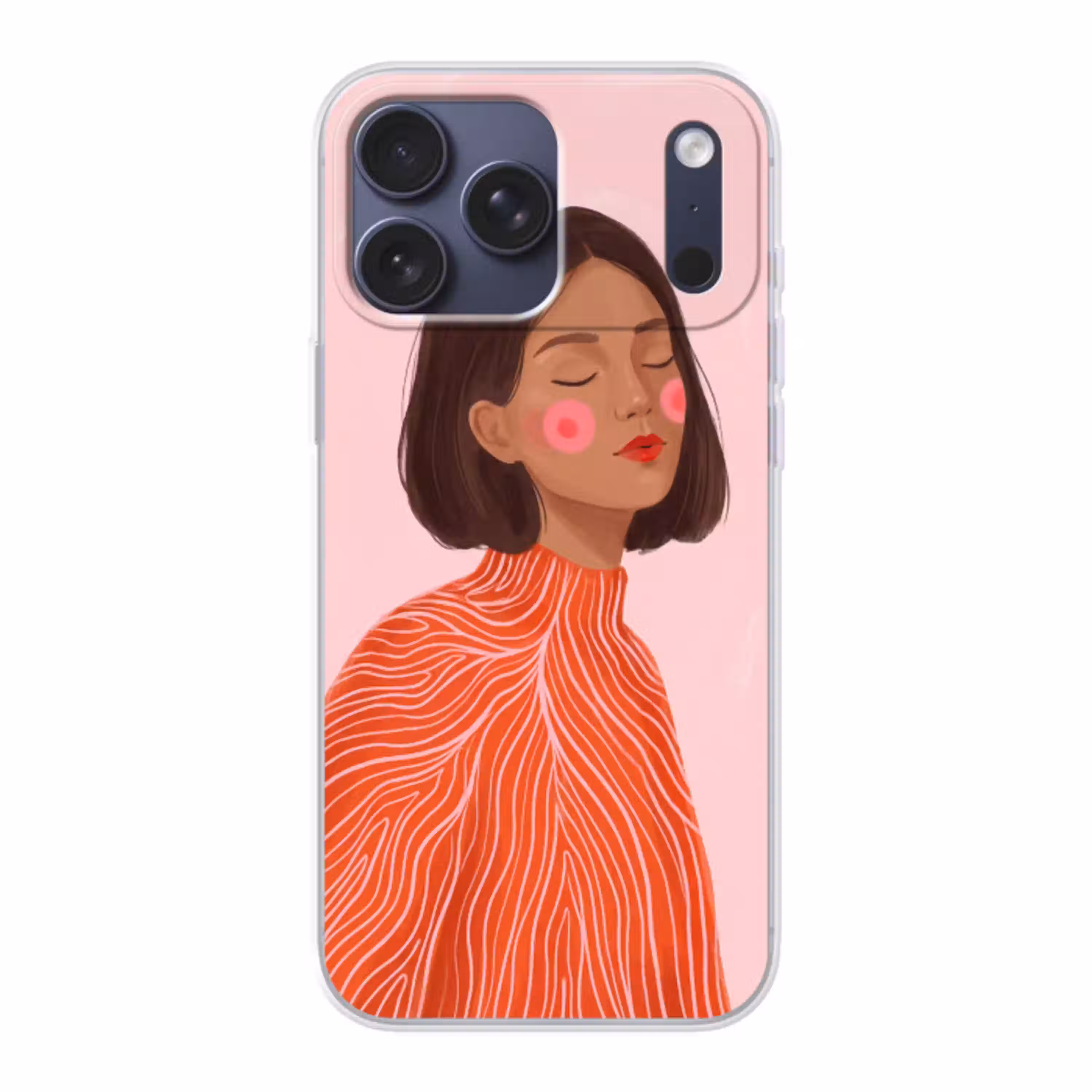 Vrouw - Portret - Modern - Kunst - Roze Telefoonhoesje iPhone 17 Pro Max klein -3d