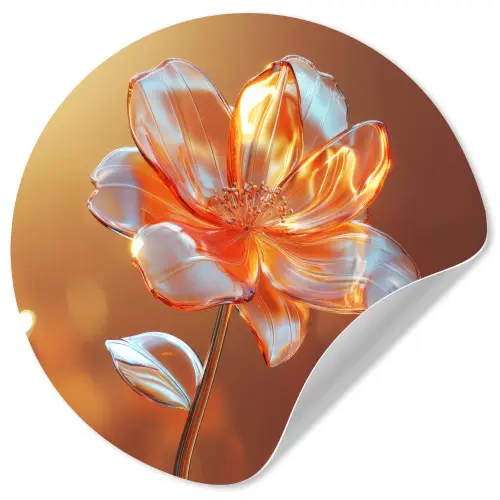 Glazen - Bloem - Zonlicht Wandcirkel behangsticker klein -3d