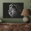 Zwart Wit - Leeuw - Kop - Dieren PET vilt klein -sfeer2