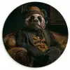 Panda - Hoed - Bril - Pak Wandcirkel kunststof plaat 5mm dik klein -3d