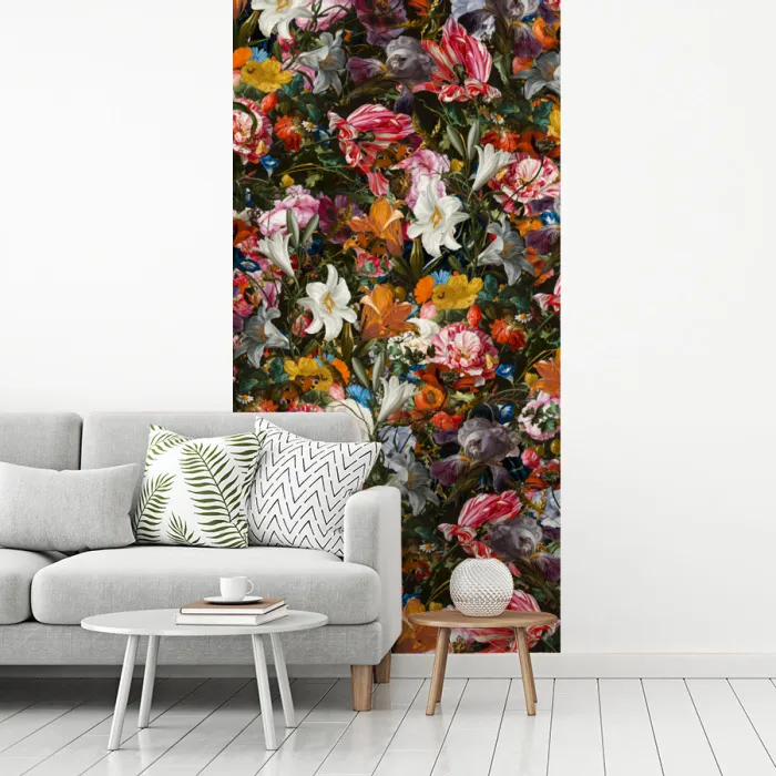 Bloemen - Vlinder - Design - Kunst - Abstract - Schilderij - Oude meesters fotobehang vinyl groot -woonkamer