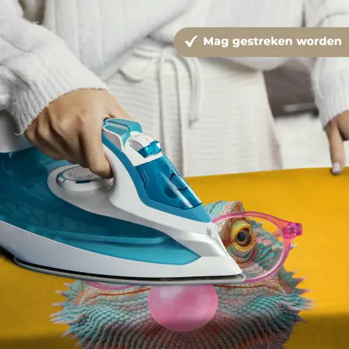 Kameleon - Kauwgom - Kleurrijk Wandkleed katoen klein -sfeer9