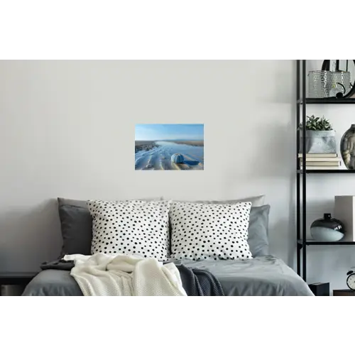 Strand - Schild - Water - Blauw Muursticker klein -slaapkamer