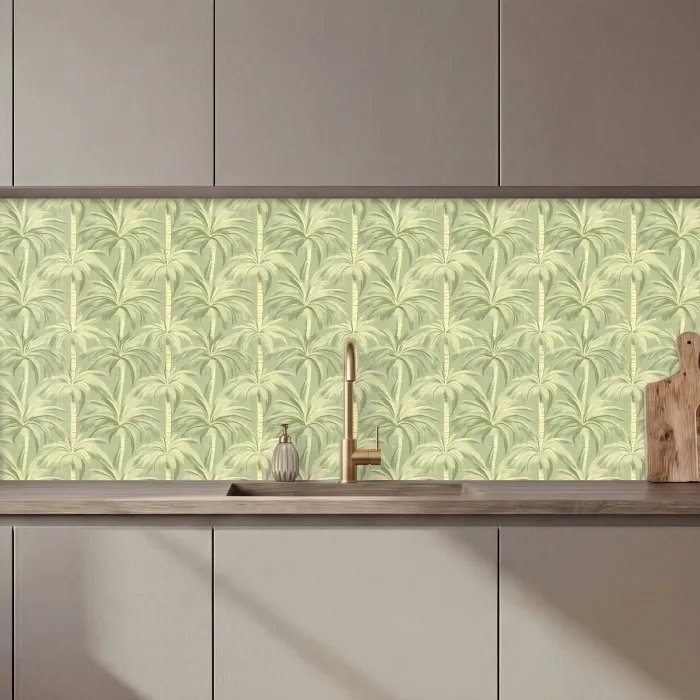 Palmwoud - Tropisch - Groen keuken achterwand 2 middel 871 zz_3dshopping