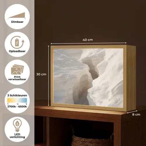 Kloof - Wit - Sneeuw Light Box met batterij (Wandlamp) middel -USP_websiteoverzichtNL