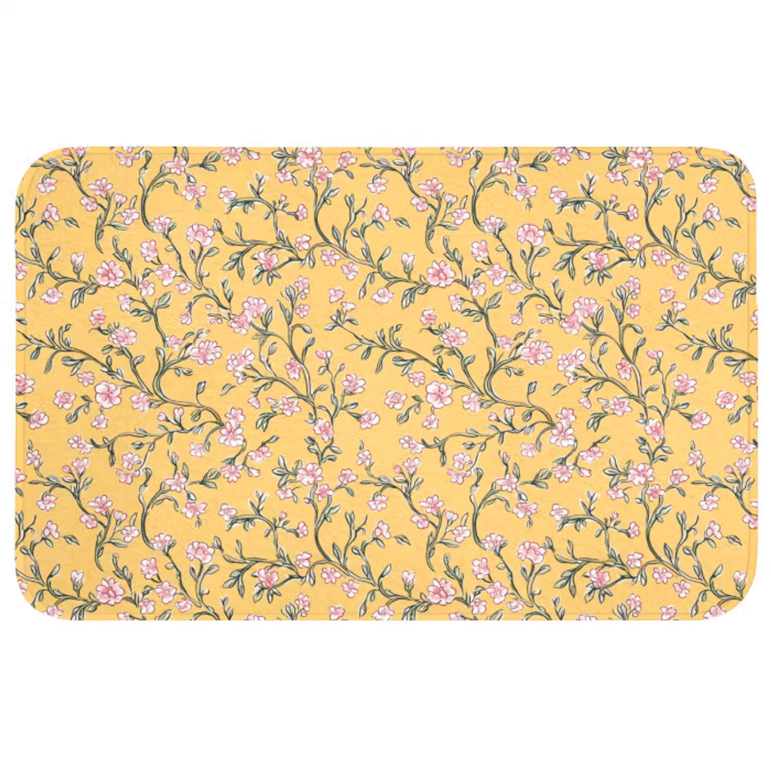Wc Mat - Bloemen - Motief - Geel