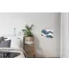 Lijnen - Golven - Abstract - Blauw textielposter latten blank klein -woonkamer