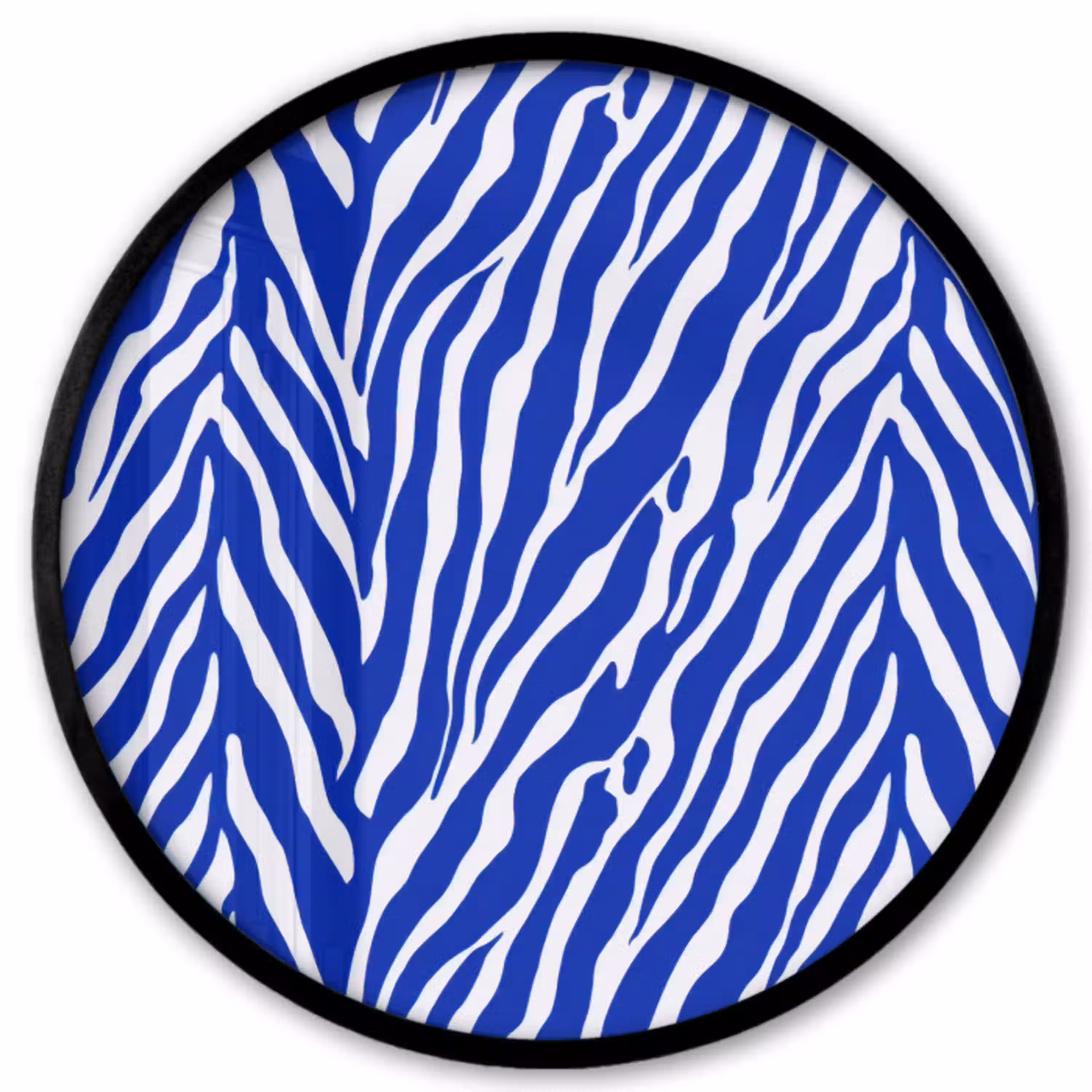 Zebra - Patroon - Kobalt - Blauw Fotolijst rond zonder passe partout klein 856 -3d