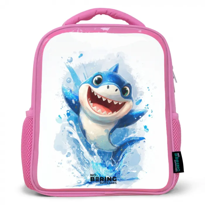 Haai - Tanden - Water Kinderrugzak - Roze middel -3d