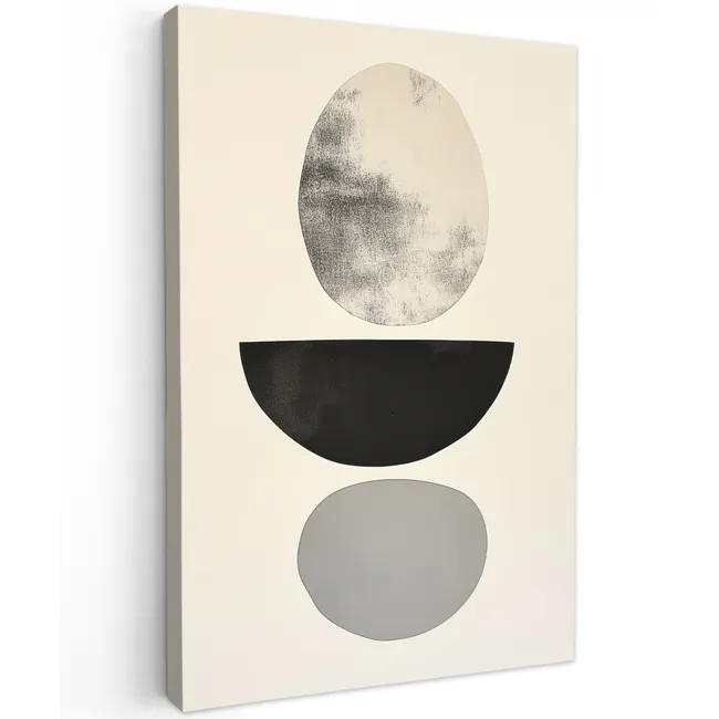 Beige - Japandi - Wabi sabi Tuinposter op houten frame 2 cm dik klein -3d