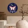 Vlinder - Maan - Bloemen - Sterrenhemel Wandcirkel kunststof plaat 5mm dik klein -sfeer1