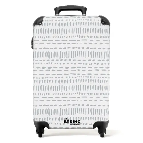 Grijs stippelstrepenmotief NBS - Handbagage koffer - Kinderen Unisex middel -productfoto_recht