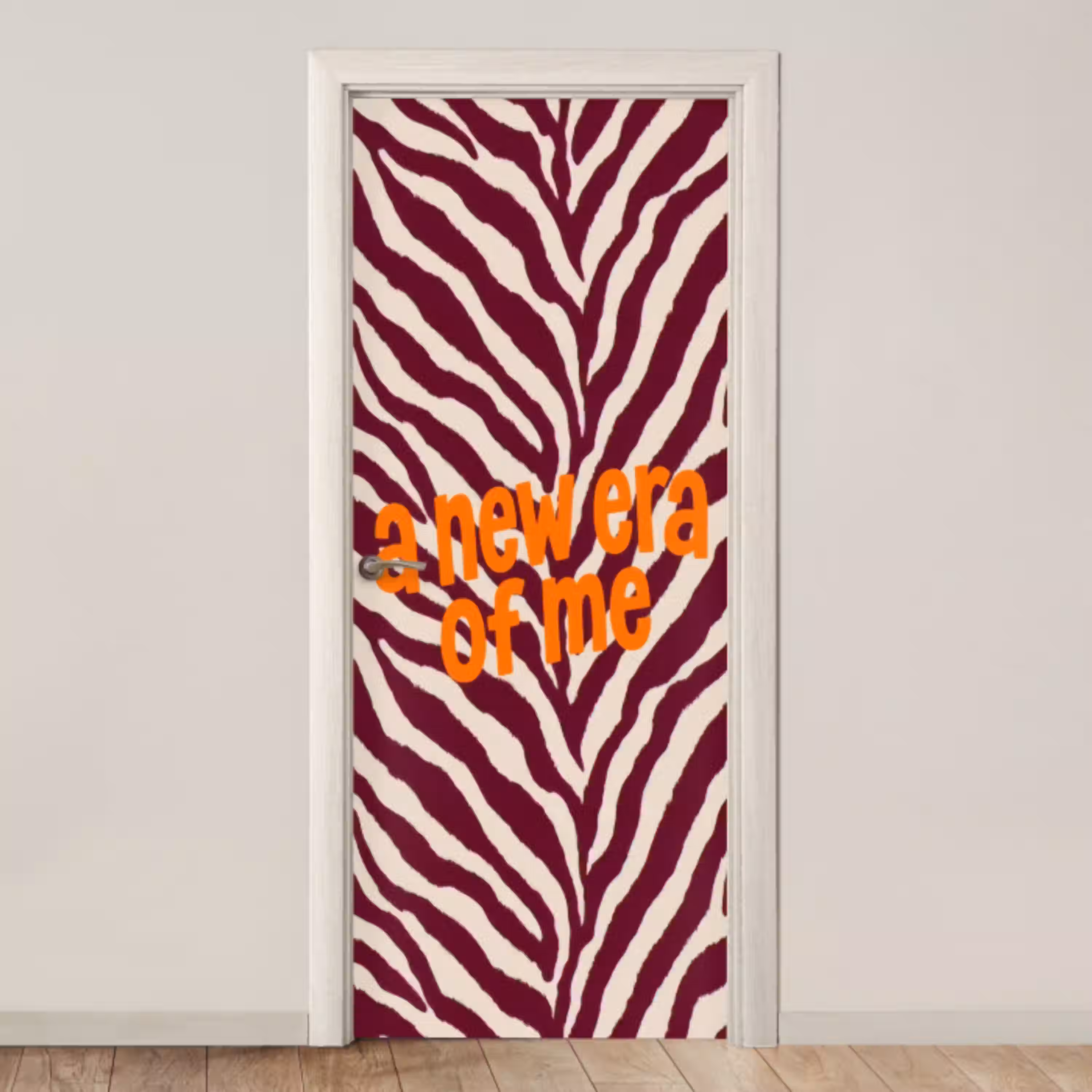 New era - Bordeaux - Zebraprint deurposter klein -3d_beige