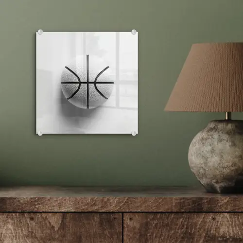Basketbal - Wit - Schaduw - Lijnen plexiglas 5mm klein -sfeer3