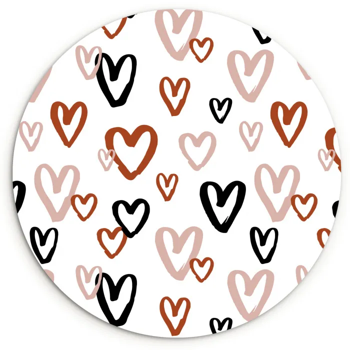 Hart - Patroon - Terracotta Wandcirkel plexiglas klein 852 -3d