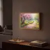 Watercolor - Natuur - Bomen - Kunst - Bloemen Light Box met batterij (Wandlamp) middel -sfeer1