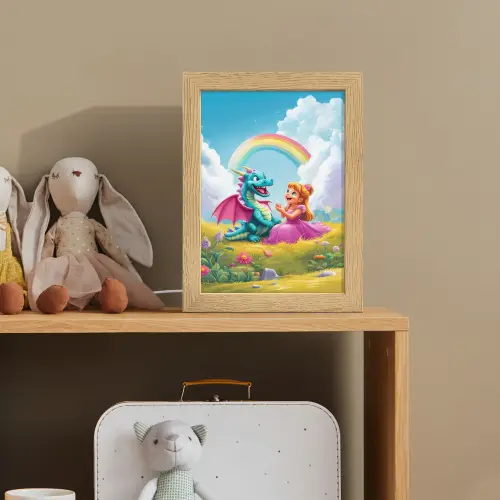 Prinses - Draak - Regenboog Light Box met kabel klein -sfeer2_kind