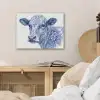 Illustratie - Koe - Blauw PET vilt klein -sfeer3