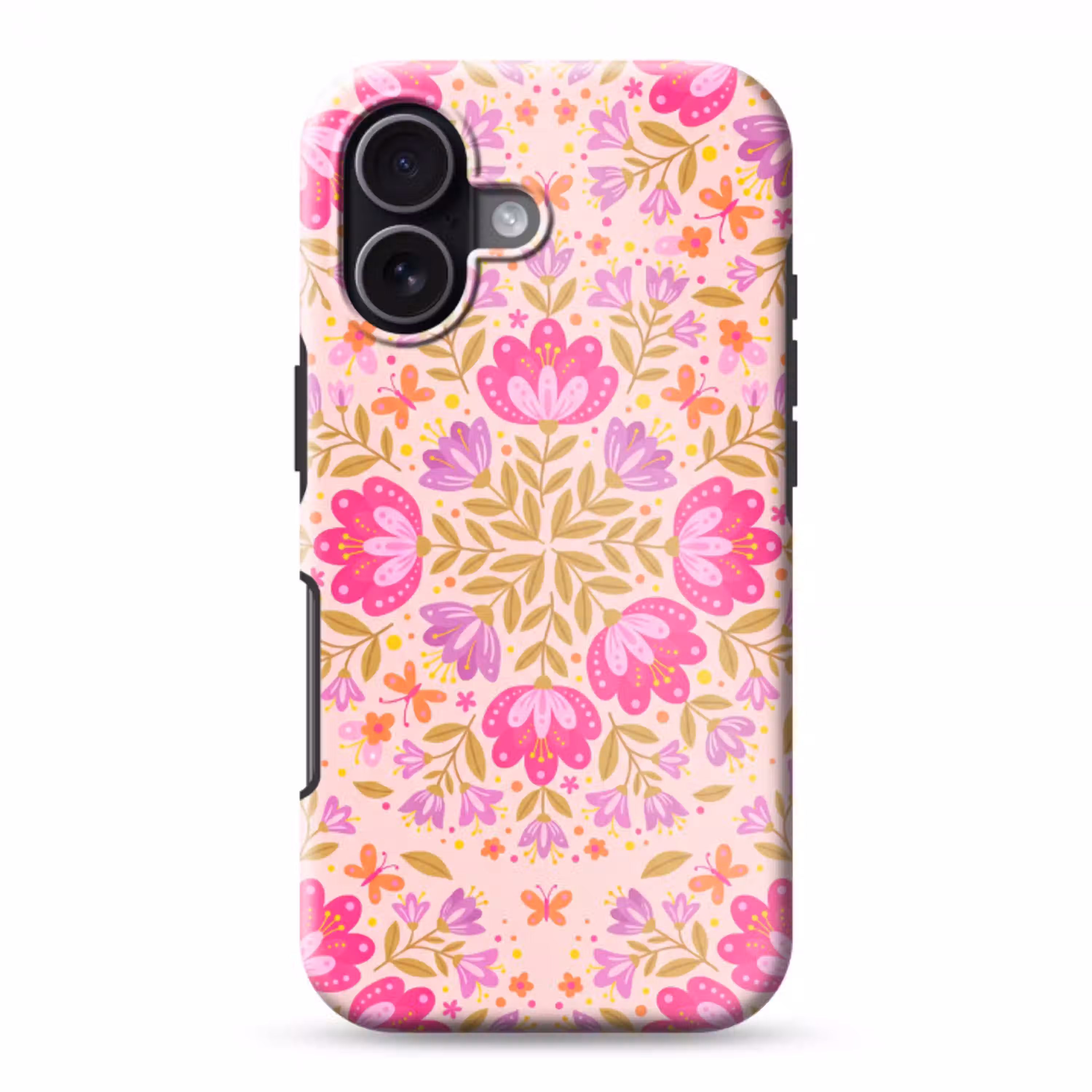 Bloemen - Patroon - Natuur - Abstract - Roze Toughcase MagSafe Apple iPhone 17 klein -3d