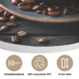 Kop - Koffie - Hout - Bonen Akoestische PET Vilt - Rond klein -closeup_DE