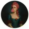 Vrouw - Portret - Kauwgombel Wandcirkel kunststof plaat 5mm dik klein -3d