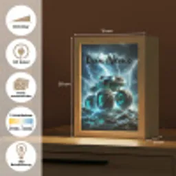 Monstertruck - Bliksem - Blauw - Jongens - Auto Light Box met kabel (Kinderlampje) klein -USP_websiteoverzichtDE