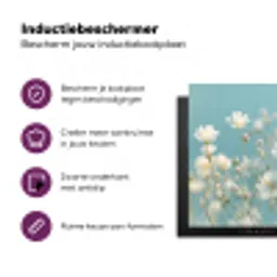Stengels - Bloemen - Lucht - Wit Inductie beschermer vinyl 3mm klein -zzzzzzz-cc-usp