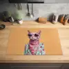 Zonnebril - Kat - Sjaal - Bloemen Inductie beschermer vinyl 3mm klein -sfeer5