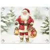 Kerstman- Winter - Sneeuw - Wit - Rood tuinposter los doek klein -3d