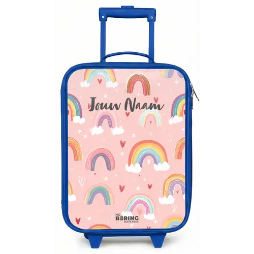 Regenbogen op een roze achtergrond Kinderkoffer - Blauw klein -zz3dotto