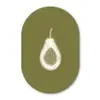 Avocado - Minimalistisch - Illustratie - Groen Wandcirkel Ovaal Glas middel -3d