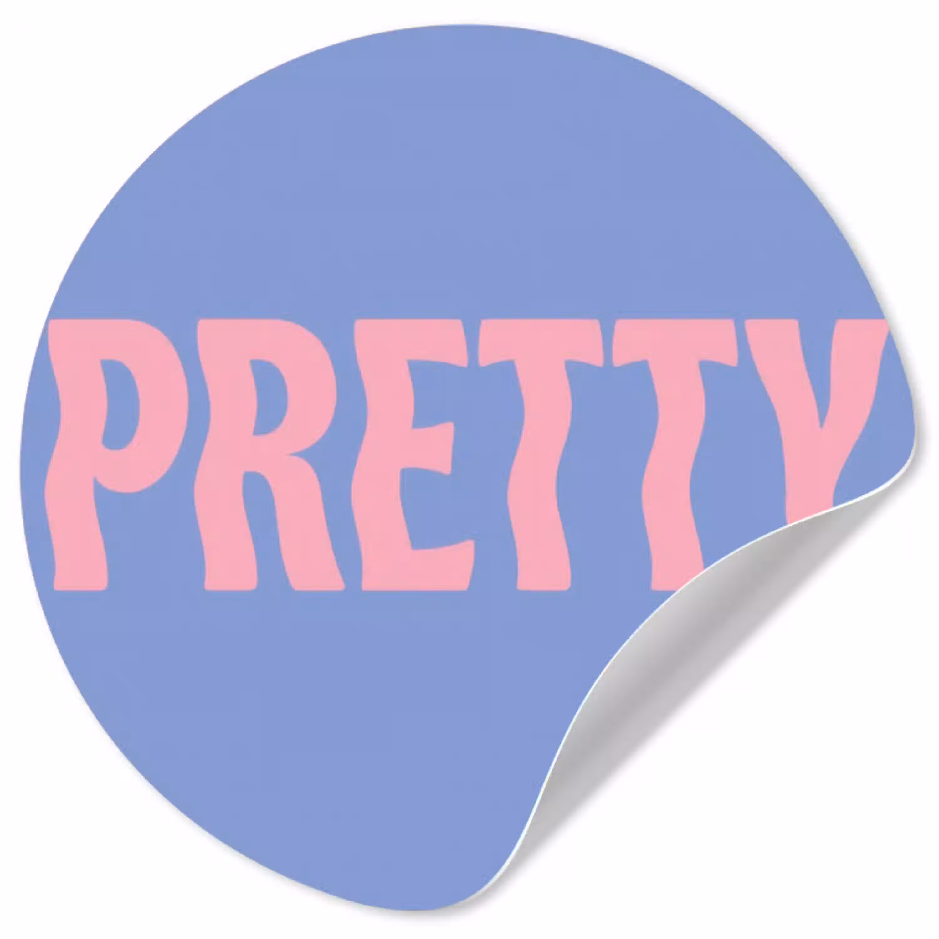 Pretty - Roze - Blauw - Golvend Wandcirkel behangsticker klein -3d