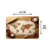 Hout - Wereldkaart - Bakken - Keuken Placemat vinyl groot -specs